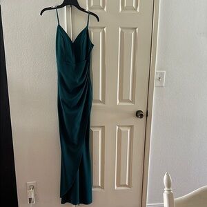 Windsor Green Ruched Maxi Dress Spaghetti Strap Sweetheart